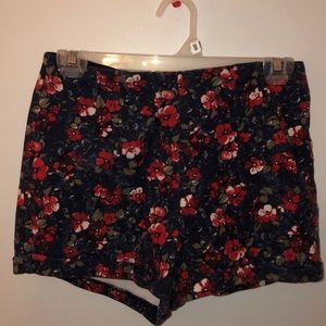 Floral print high rise HCO shorts